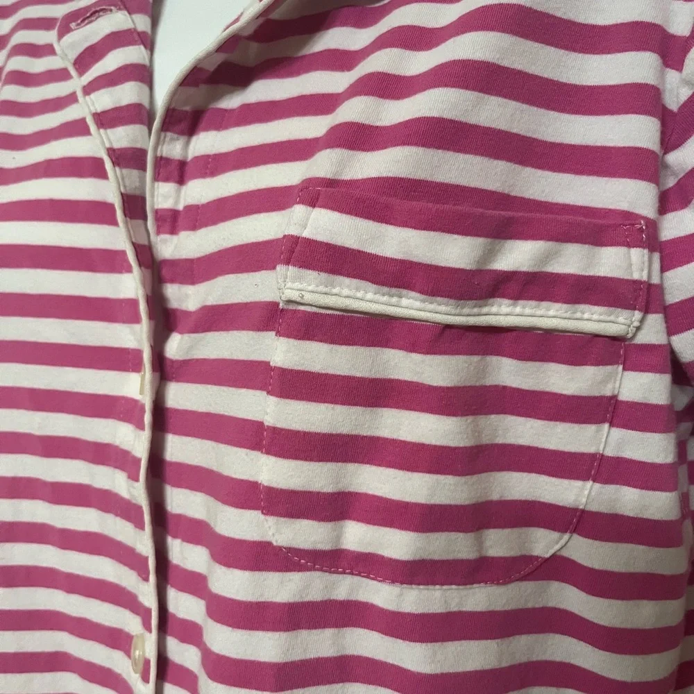 J Crew Pink And White Striped Pajama top Small